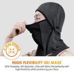 AstroAI Ski Mask Windproof Balaclava for Cold Weather, Winter Face Mask Breathable Stretchable for Skiing, Snowboarding & Motorcycle Riding, Full Protection Mask for Men/Women Grey