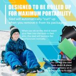 Sunlite Sports 45″ Winter Wonderland Foldable Snow Sled, Fits 2 Children or 1 Adult, Ultra Portable, Strong and Durable, Sturdy Fabric Stitching, Handles with Steering, Kid’s Winter Fun