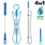 Hydration Water Bladder Cleaning Kit 4in1 | NO MORE DIRT & MOLD | Perfect Brushes for Cleaning Your Water Reservoir | Hydration Pack Bladder Cleaner | Flexible Brush Big Brush Small Brash Drying Rack