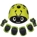 Lanova Kids Protective Gear Set,7Pcs Sport Safety Equipment Adjustable Child Helmet Knee Elbow Pads Wrist Guards for Skating Skateboard and Other Sports Outdoor Activities