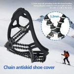 Holyfly Ice Snow Grips,Crampon Traction Cleats System Anti-Skid Traction Grips Crampons Spikes,Light Winter Ice Grips for Shoes and Boots,Safe Protect for Walking, Jogging, Hiking on Snow and Ice (L)