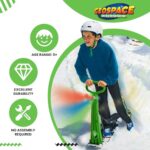 Geospace Original Winter Fun Ski Skooter Sled with Single LED Light: Fold-up Portable Snowboard Kick-Scooter Sled for Use on Snow (Green)