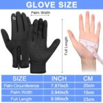 3 Pairs Winter Warm Gloves Touch Screen Waterproof Ski Gloves Anti Slip Windproof Thermal Gloves for Men Women Running Hiking Cycling Outdoor Work (Black, Large)