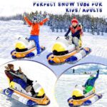 Camuland Snow Tube for Sledding Heavy Duty Premium Canvas Cover Inflatable Snow Sled with Reinforced Handles Great for Winter Outdoor Sports and Christmas