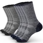 Pembrook Wool Sport Socks – S/M (4-Pack – 2 Navy, 2 Gray) – Soft, Warm, Thermal Merino Wool – Technical Cushion and Support Features – Great for hiking, work, skiing, hunting. Sized for Men and Women.