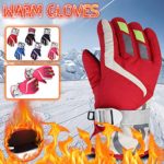 opdtiy Kids Ski Gloves, Waterproof Snowboard Gloves Winter Warm Gloves Insulated Thermal Gloves for Skiing Skating Snowboarding Winter Warm Outdoor Sports Gloves for Boys Girls 5-8Year