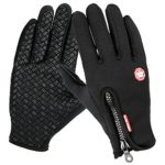 Winter Gloves, ONSON Touch Screen Gloves Black Gel Men & Women Gloves for Cycling, Running, Climbing and Winter Outdoor Sports- Windproof and Adjustable Size