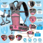 Sklon Ski and Snowboard Harness Trainer for Kids – Teach Your Child the Fundamentals of Skiing and Snowboarding – Premium Training Leash Equipment Prepares Them to Handle the Slopes (Pink Snowflake)