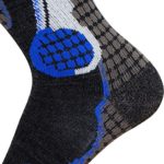 PureAthlete Wool Skiing Snowboard Socks, Medium, Black/Grey/Blue